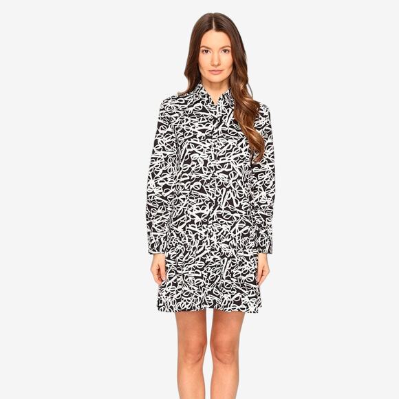 kate spade Dresses & Skirts - Kate Spade Women’s Dress Whimsigoth Sunglasses Print Black White Collared Small